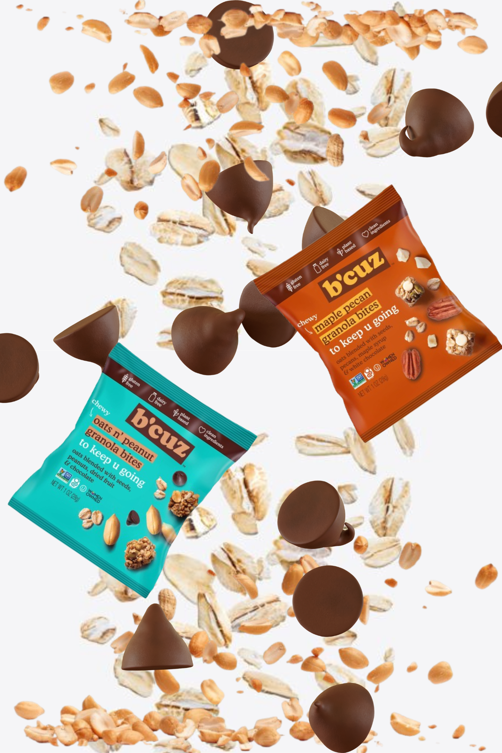 B'cuz Snacks, granola bites, Maple pecan & peanut n oat, variety pack (10 count)