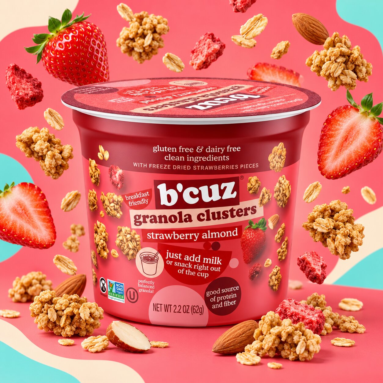 Strawberry Almond Granola Clusters